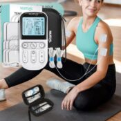 NURSAL Dual Channel 3-in-1 TENS Unit Muscle Stimulator with EVA Travel...