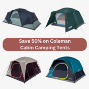 Save 50% on Coleman Cabin Camping Tents from $64.99 (Reg. $130+)