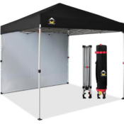 8x8 Pop Up Canopy with 1 Side Wall, Black for just $108 Shipped Free (Reg....