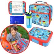 Bento Box with Insulated Lunch Bag, Ice Pack & Water Bottle Set $14.99...