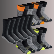 Dickies 6-Pair Men's Dri-tech Moisture Control Crew Socks Multipack $9.09...