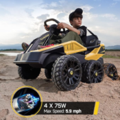 Provide Kids a Smooth and Comfortable Ride with this Electric 6x6 UTV Ride...