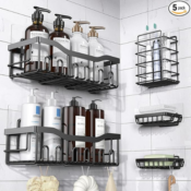 Enjoy a more organized and stylish home with this Shower Caddy 5-Piece...