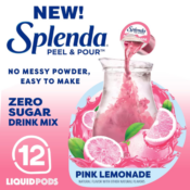 Splenda 12-Count Peel and Pour Zero Calorie Pink Lemonade Drink Mix as...