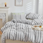 Ensure a restful night’s sleep with WARMDERN White and Grey Boho Duvet...