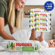 Huggies Natural Care 448-Count Sensitive & Fragrance Free Baby Wipes...