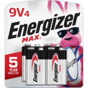 Energizer MAX 4-Count 9V Alkaline Batteries as low as $3.59 Shipped Free...