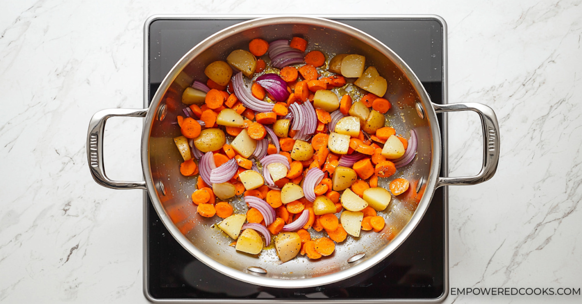 sautee veggies for albondigas soup