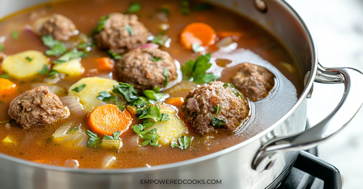 homemade albondigas soup