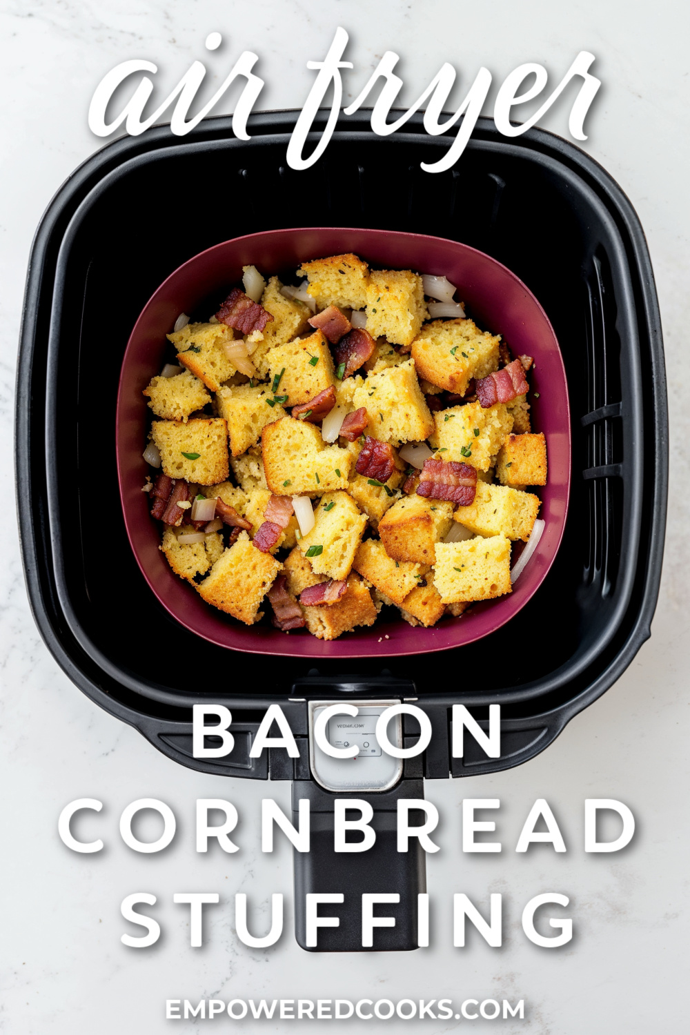 air fryer bacon cornbread stuffing