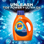 Tide Ultra Oxi Liquid Laundry Detergent, 74 Loads, 105 Oz as low as $8.79...