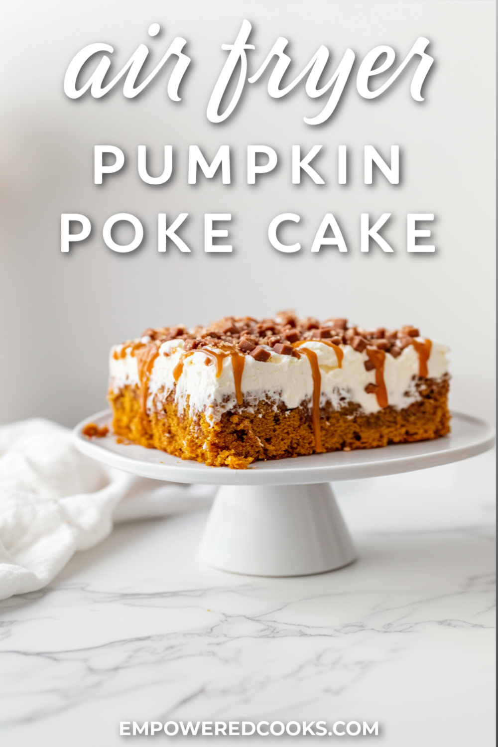 pumpkin poke cake in the air fryer