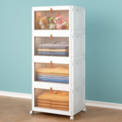 Keep your space neat and clutter-free with these 4-Tier Stackable Plastic...