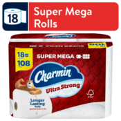 Buy Charmin Ultra Strong Toilet Paper, 18 Mega XL Roll for $31.26 and you’ll...