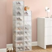 Clear Stackable Shoe Storage Boxes, 18-Pack $38.99 Shipped Free (Reg. $60)...