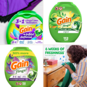 Buy Gain Flings Laundry Detergent for $27.24 and you’ll get $4 Walmart...