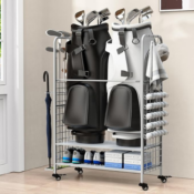 Keep Your Golf Gear Neat with the Golf Bag Storage Garage Organizer for...