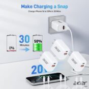 Prime Members: Acer Charger Block with 6.6FT Fast Power Cables, 3-Pack...