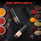 Spice up your meals effortlessly with this Electric Salt and Pepper Grinder...