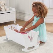 KidKraft Wooden White Lil’ Doll Rocking Cradle $12.68 (Reg. $30.29)