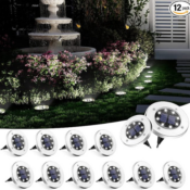 Brighten Your Outdoor Space with Solar Ground Lights, 12-Pack for just...