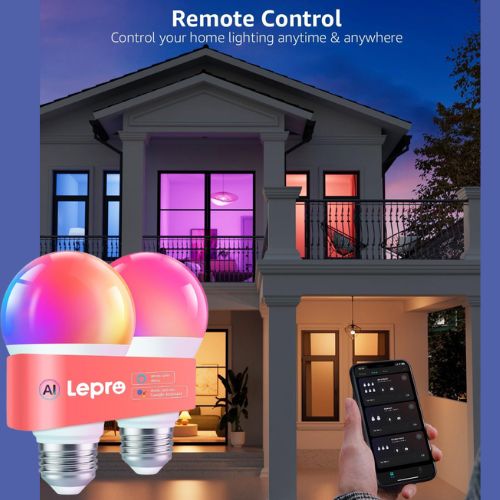 Lepro B1 Smart WiFi & Bluetooth RGBWW Color Changing Light Bulbs