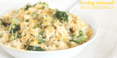 turkey broccoli rice casserole plated