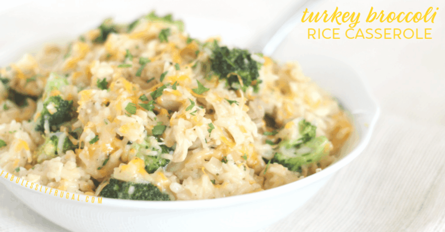 turkey broccoli rice casserole plated