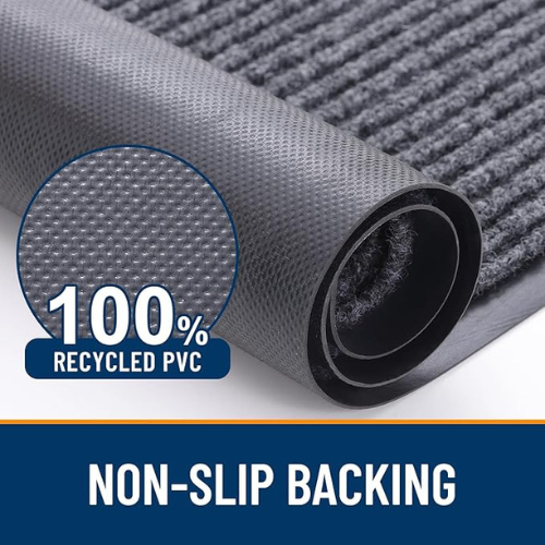PVC Backed Front Door Mat (Grey) 2-Pack 29.5\