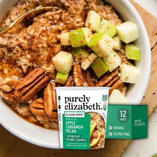 Purely Elizabeth Organic Apple Cinnamon Superfood Oatmeal Cups, 12-Pack as low as $20.26 Shipped Free (Reg. $33.65) - $1.69/cup! 800+4.3/5⭐