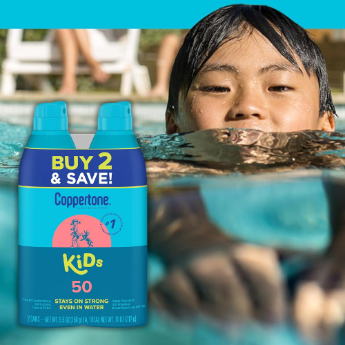 Coppertone Kids Sunscreen Spray (SPF 50) 2-Pack 5.5-oz as low as $4.04 Shipped Free (Reg. $13.89) - $2.02/bottle! 3.3K+ 4.7/5⭐