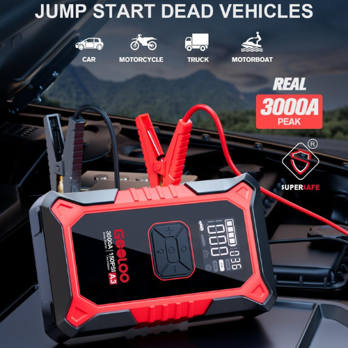 Power Up Your Car with the GOOLOO A3 Jump Starter - Just $55.43 After Code (Reg. $69.99+) 1.6K+ 4.6/5⭐