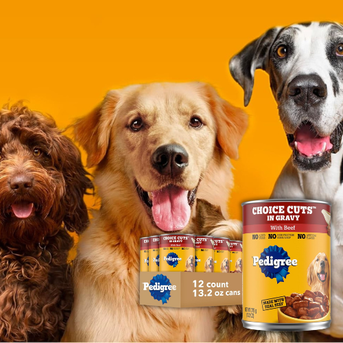 Pedigree Choice Cuts in Gravy Adult Soft Wet Dog Food with Beef, 12-Count 13.2-oz $12.34 (Reg. $21.36) - $1.03 each! 39K+ 4.6/5⭐