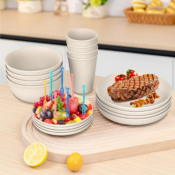 Wheat Straw Dinnerware and Cutlery 48-Piece Set $17.99 (Reg. $80) - Set...