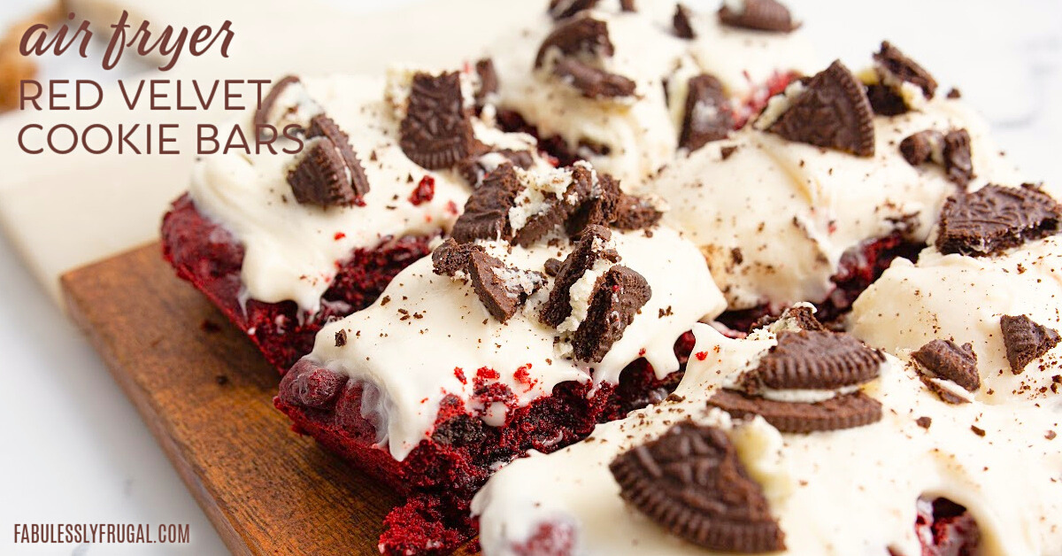 air fryer red velvet oreo cookie bars