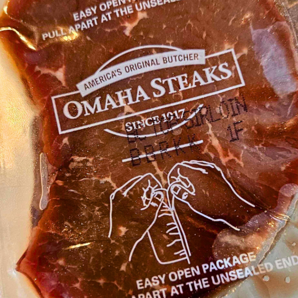 packaged top sirloin filet steaks before cooking