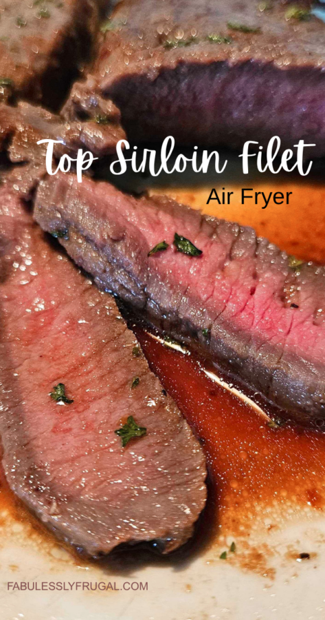 air fryer top sirloin filet recipe pin image