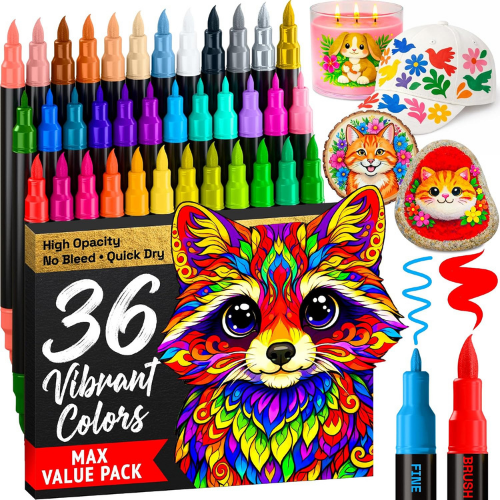 Dual-Tip Acrylic Paint Marker, 36-Count as low as $8.50 (Reg. $14.99) 5.5K+ 4.4/5⭐