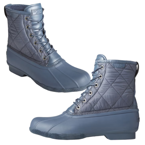 Sperry Men\'s Saltwater Quilted Round Toe Duck Rain Ankle Boots - Navy Blue Just $24.95!